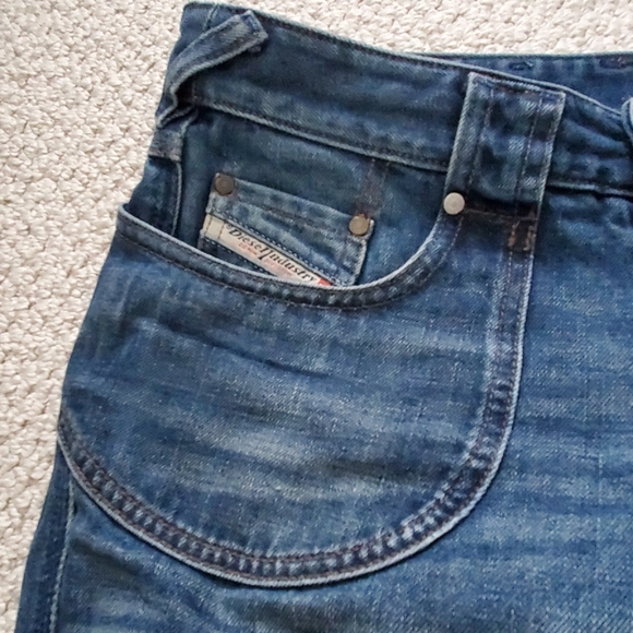 Diesel Kuzko Cut offs Denim Jeans Shorts sz 26 27 - Picture 6 of 7